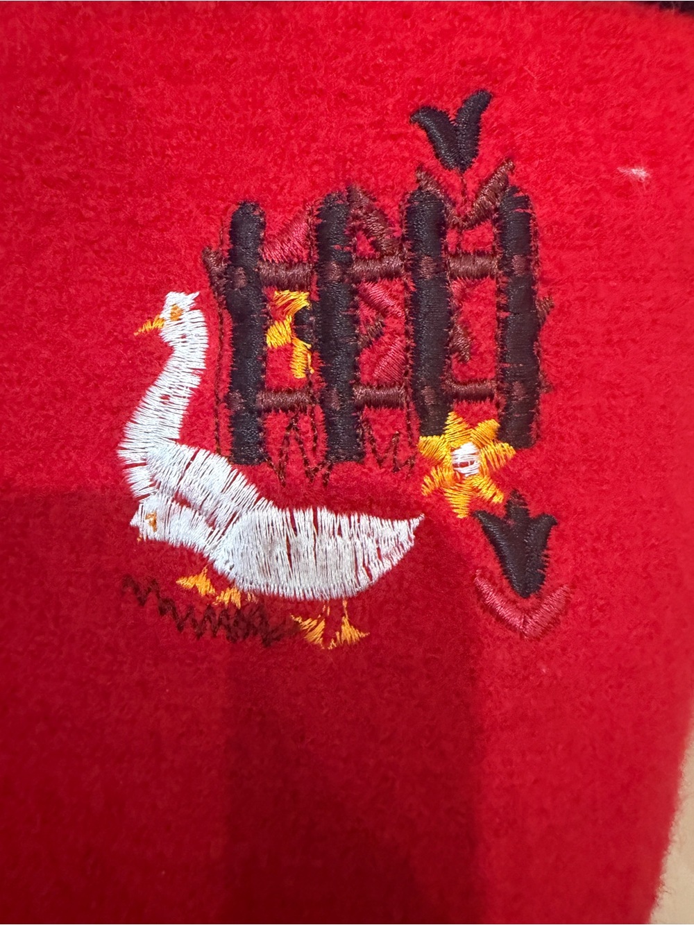 Vintage Vitabella Red Wool Goose Button Front Jacket XL - Picture 4 of 16